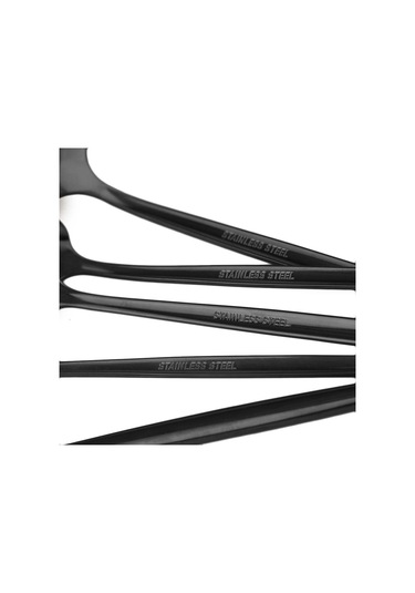 6 Adet Siyah Yemek Takımı Kaşık Seti Ayna Paslanmaz Çelik Çatal Bıçak Kaşık Seti Yemek Takımı Kahve Çay Kaşığı Sofra Ev Mutfak Gümüş Siyah & Altın Siyah - Altın