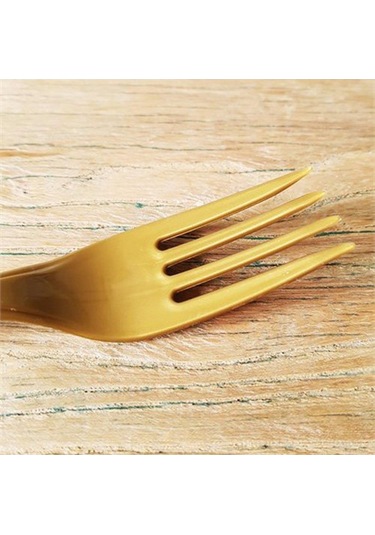 Plastik Gold Altın Renkli Lüx Parti Doğum Günü Çatal - 18 Cm. - 75 Adet Altın