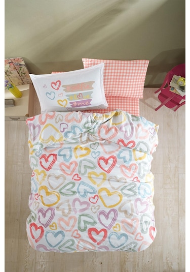 Clasy Ranforce Nevresim Takımı Tek Kişilik Selfie V1 Pudra Pudra