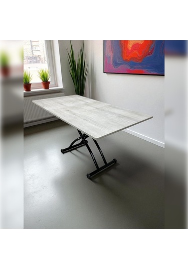 Ortadan Açılır Akıllı Masa Üst Mdf Lizbon Alt Ayak Siyah