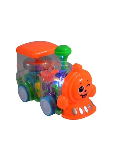 Ctoy Işıklı Sesli Şeffaf Tren Turuncu