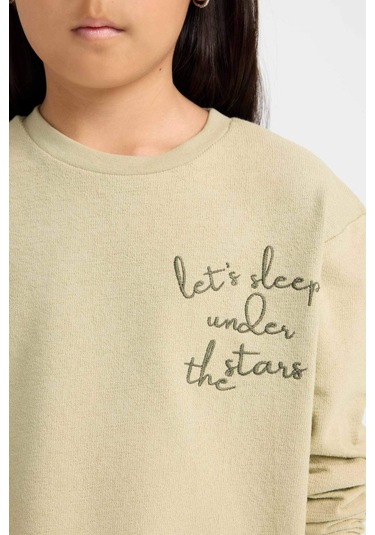 DeFacto Kız Çocuk Pijama Takımı Baskılı Uzun Kollu Üst Beli Lastikli Uzun Alt D6655A824WNKH445 Haki DeFacto Kız Çocuk Pijama Takımı Baskılı Uzun Kollu Üst Beli Lastikli Uzun Alt D6655A824WNKH445 Haki