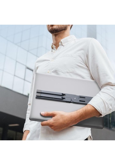 Sones Ls-001 Taşınabilir Katlanır Dizüstü Bilgisayar Isı Dağılımı Artırıcı Tutucu Gümüş