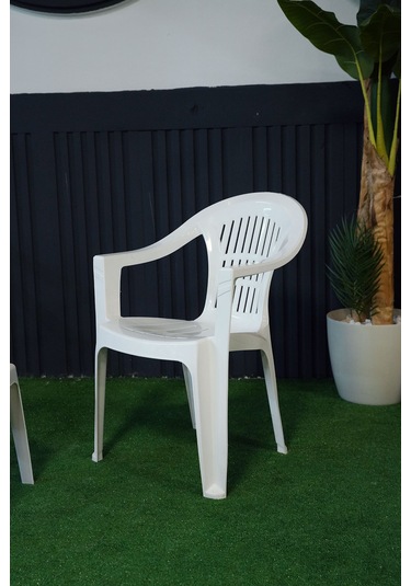 Alezy Bahar Dört Kişilik Sandalye Seti 4 Adet Sandalye + 50x50 Cm Orta Sehpa Beyaz