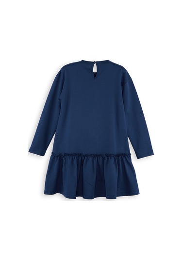 Denokids Tüllü Unicorn Kız Çocuk Lacivert Elbise Renkli