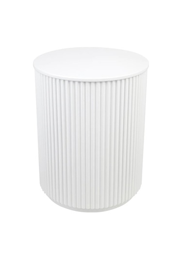 Tropico Bohem Ahşap Yan Sehpa Beyaz