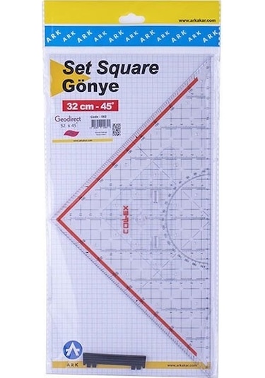 Collex Crativ Profesyonel Üçgen Cetvel Modelist Gönyesi 32 CM