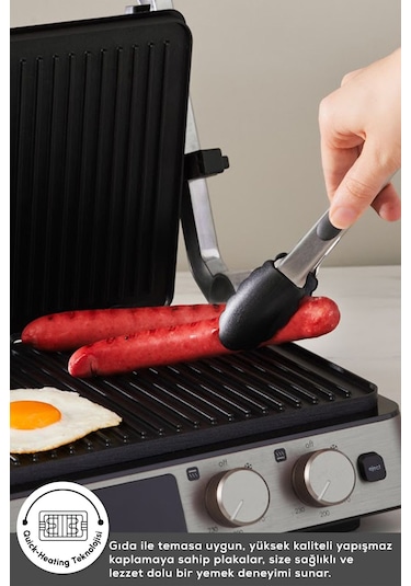 Karaca Compact Steel Sear and Grill Inox 2008 2000 W Izgara ve Tost Makinesi