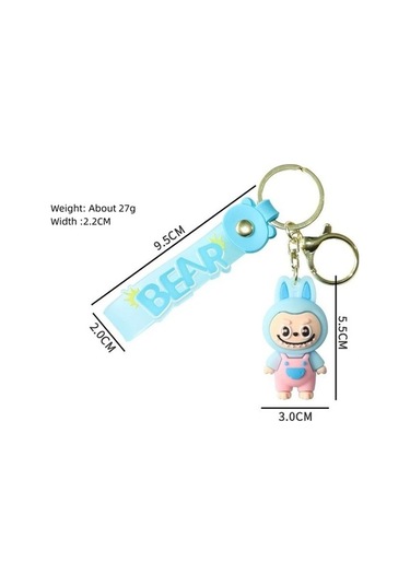 Novahub 2 Adet Küçük Arka Kayış Pantolon Labubu Koyun Çanta Anahtarlığı Kolye Kör Kutu Red, Çinko Alaşım, Açık Sarı Altın Renk, Moda Dekorasyon