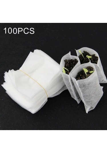 Rogfer 100 Adet / Paket Kreş Saksıları Fide Yetiştirme Torbaları Çevre Dokumasız Kreş Torbaları Yüklemeden sonra çap 4.4-7.8 yüksekliğindedir