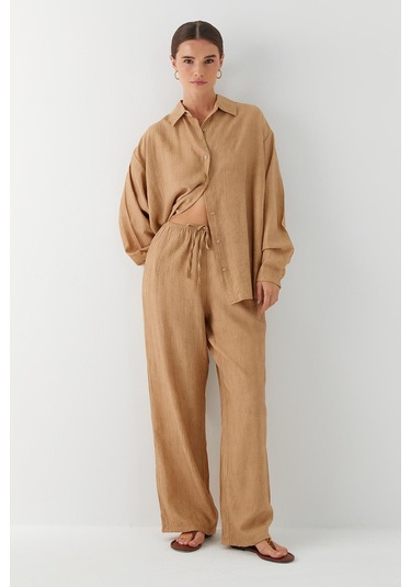 Gömlek Pantolon Takım Camel Camel