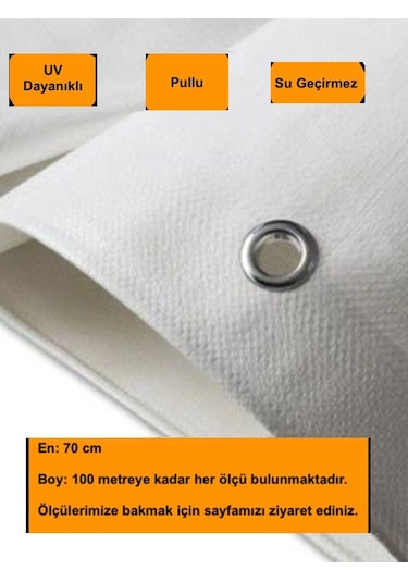 0.7x5 Metre Beyaz Balkon Örtüsü Branda. Balkon Çadır Bezi. Seperatörü. Uv Katkılı