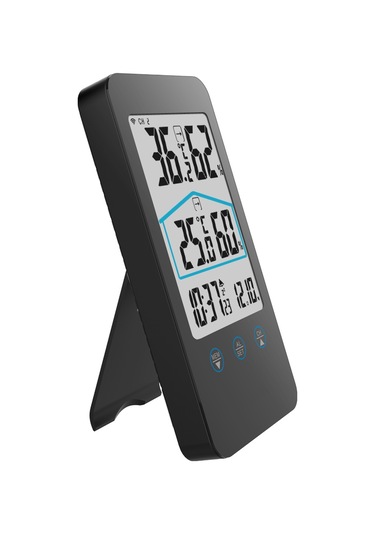 Yifomall Dokunmatik Tuşlu Dış/iç Sıcaklık Nem Ölçer - 30m Kablosuz Sensörlü İklim İzleyici Sistemi Siyah, Pil Yok