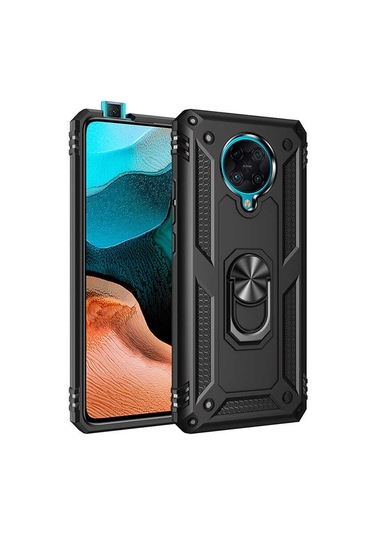 Adige Xiaomi Redmi K30 Pro Kılıf Vega Yüzüklü Standlı Darbe Korumalı