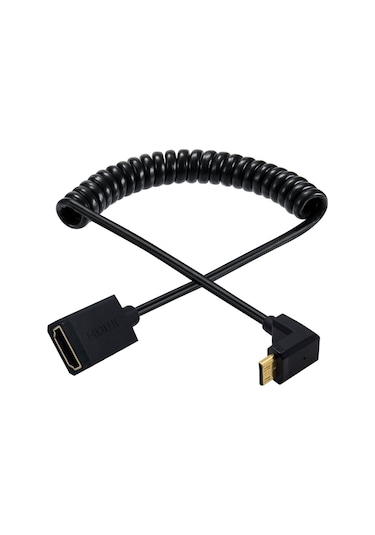 Sones Junsunmay 4k 60hz Mini Hdmı Erkek - Hdmı 2.0v Dişi Yaylı Kablo, Uzunluk: 1,8 M Sol