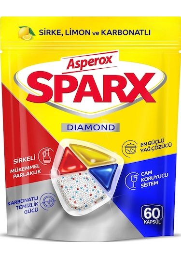 Asperox Sparx Diamond Bulaşık Makinesi Deterjanı Tablet 60 Adet