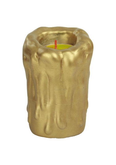 Mumluk Şamdan Tealight Mum Uyumlu Büyük Erimiş Mum Model - Altın