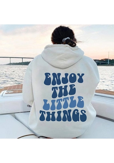 Küçük Şeylerin Keyfini Çıkarın Mektup Kadın Kapüşonlular Yaratıcılık Orijinal Tasarım Tişörtü Rahat Tüm Matematik Bayan Pamuk Uzun Kollu Beyaz