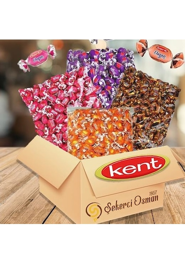 Kent Elegan 4'lü Avantajlı Koli Çikolata - Portakal - Vişne - Çilek 4 KG