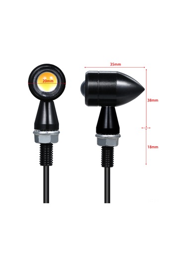 Padalink Kahve Dükkanı Stili Retro Motosiklet Led Metal Mini Yön Belirti Lambaları Mermi Tipi