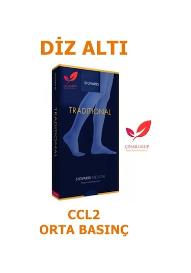 Sigvaris Traditional 503 Diz Altı Varis Çorabı Ccl2 Orta Basınç