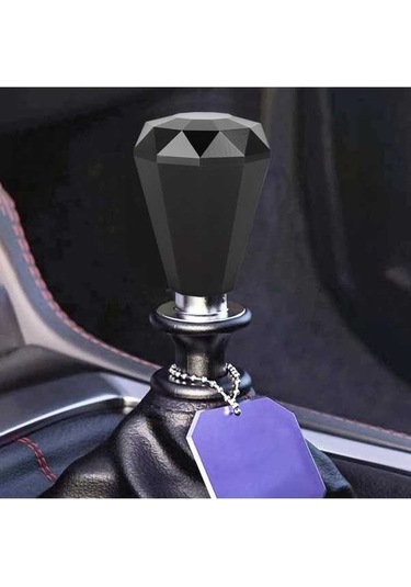 Wondernest Evrensel Araba Elmas Şekilli Metal Vites Topuzu Siyah Siyah
