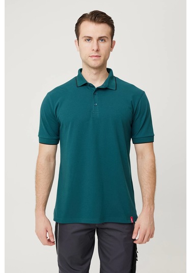 Nepeta Polo Yaka T-shirt Petrol Mavisi-siyah