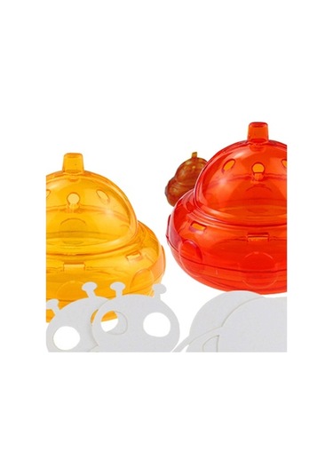 Createtech Suntek Uzay Gemisi Şekli Yeniden Kullanılabilir 2 Adet Kırmızı Meyve Sineği Kapanı