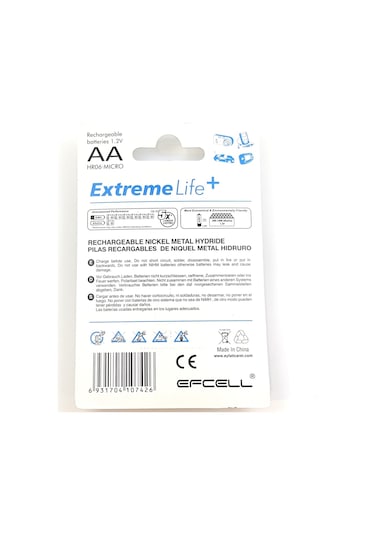 Efcell HR-1100 1100 mAh 1.2 V AA Ni-MH Şarj Edilebilir Kalem Pil 2'li
