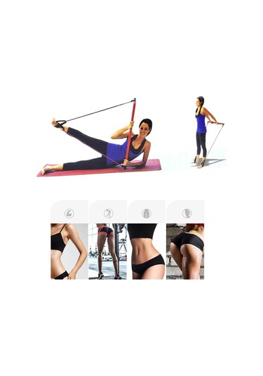 Suntek Portatif Pilates Bar Ayarlanabilir Egzersiz Çubuğu Mor