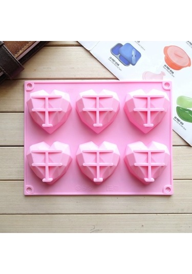 Ganzhoushop Sones Silikon Pişirme Kalıpları, Kek Ve Mus Şeklinde 6'lı Set, Dıy Tatlı Kalıpları, Kalp Desenli Diğer
