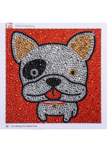 Fortunelane Küçükler İçin 15x15cm Bulldog Pano: Dıy El Sanatı, Çerçeve Yok
