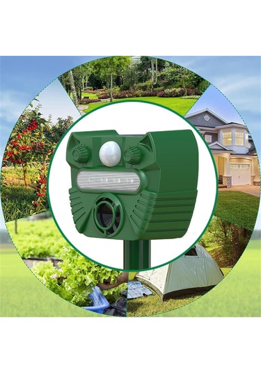 Uu0382 Güneş Enerjili Hayvan Kovucu Ultrasonik Sincaplar Geyik Yeşil