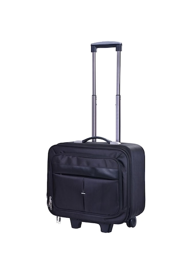Küçük Boy Valiz Kabin Boy Valiz Pilot Valiz Çekmeli Evrak Çantası Siyah
