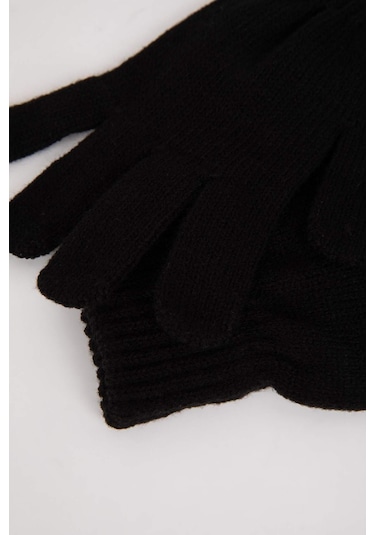 Defacto Kadın Triko Eldiven U9066AZ24WNBK23 Siyah