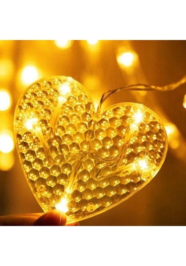 Larimar Kalp Perde Led Işık 3m 6 Sıra 12 Adet Gün Işığı - 9077873647046lmr Çok Renkli