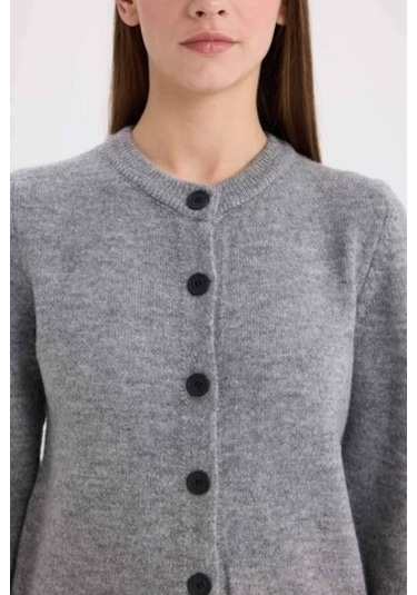 DeFacto Regular Fit Bisiklet Yaka Basic Düz Düğmeli Soft Touch Yumuşak Triko Hırka E3654AX25SPGR452 Gri DeFacto Regular Fit Bisiklet Yaka Basic Düz Düğmeli Soft Touch Yumuşak Triko Hırka E3654AX25SPGR452 Gri