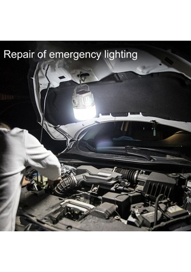 Cbtx C52 Çok Fonksiyonlu El Feneri Güneş Enerjisi Kamp Işığı Zumlanabilir Ipx6 Usb Çıkışlı Su Geçirmez Çadır Lambası, Gösterge Sarı