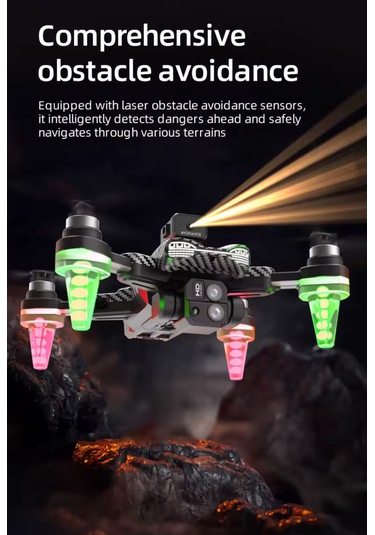 Yeni Çift Kameralı Led Işıklı Çantalı Drone