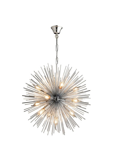 Lampaluce Riccio-2 Modern 12'li Sarkıt Avize 60cm - Krom - Gümüş Nikel Krom