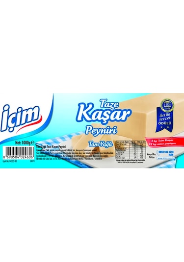 İçim Taze Kaşar Peyniri 1 KG