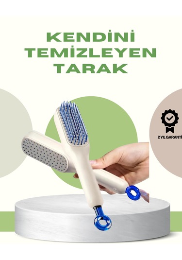 Anti-statik Saç Tarağı Kolay Temizlenebilir, Silikon Masaj Uçlu, Kompakt Boyut