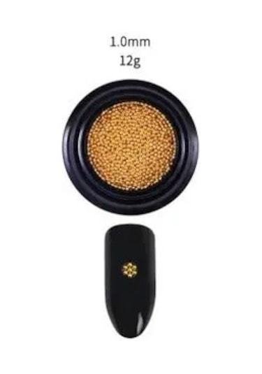 Mini Çelik Bilyalı Nail Art Altın Ve Gümüş Mikro Boncuk 3d Havyar Dekorasyon Manikür 0.8mm 1mm 2mm Bej