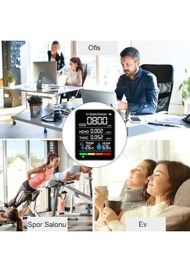 Triline Dijital 5in1 Hava Dedektörü Hava Kalite Ölçüm Cihazı