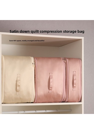 Reedark Büyük Boy Aynalı İpek Malzeme Yorgan, Yorgan Ve Down Ceketler İçin Kompakt Depolama Çantası Açık Kahverengi Diğer