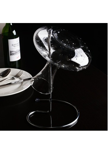 Maiyame Şarap Karafı Kurutma Ve Saklama Standı - Pratik Ve Dayanıklı Metal Raf Şeffaf