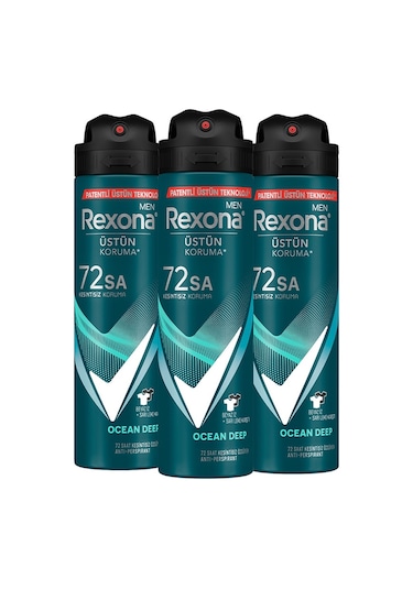 Rexona Men 72 Saat Ocean Deep Erkek Sprey Deodorant 3 x 150 ML