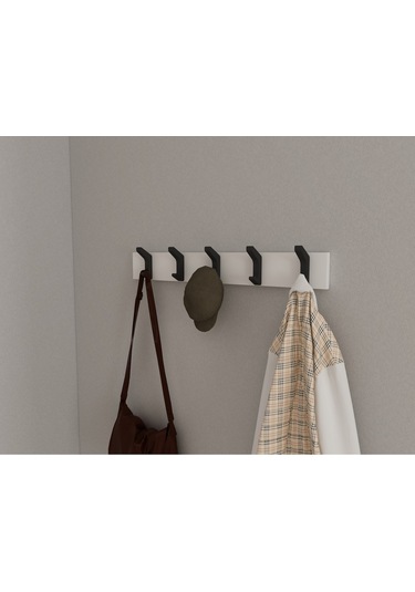 Hepsi3boyutlu Modern Duvar & Kapı Kanca Askılık - 5 Adet Siyah Kanca Askılık - Model No : 2 Siyah
