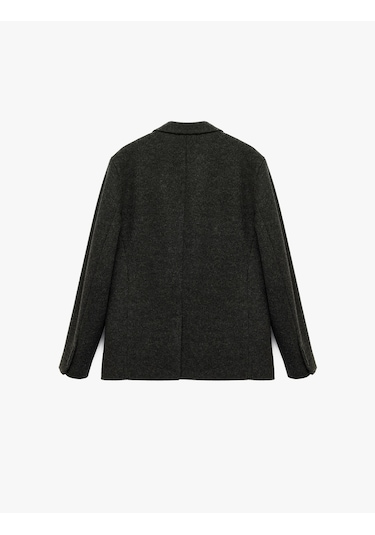 Koton Uzun Kollu Cepli Mono Yaka Kaşe Blazer Ceket Antrasit 6sam50004hw Antrasit
