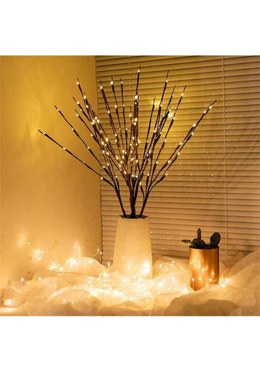 Ulzyvf Yanıp Sönme/sabit Söğüt Siyah Parti Modlu Led Lamba Dekoru, Dalı Bahçe Ampul 20 2 & - Md Siyah